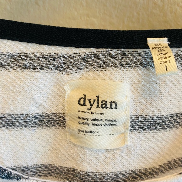 Dylan by True Grit Gray and White Stripe Top Show Yourself More Love - Picture 3 of 5